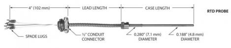 Bayonet Mount Tip-sensitive RTD Probes