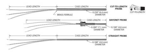 High Temperature 550°C RTD Probes