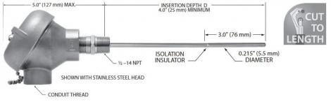 MINCO Tip-Sensitive Spring Loaded Isolated-Tip RTD Assemblies